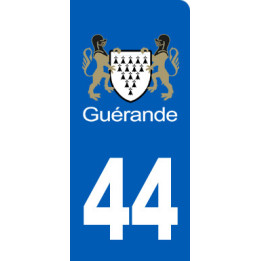 immatriculation motard Guérande (6x3cm) - Sticker/autocollant