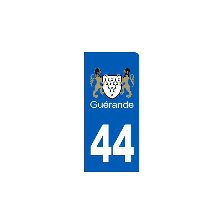 immatriculation motard Guérande (6x3cm) - Sticker/autocollant