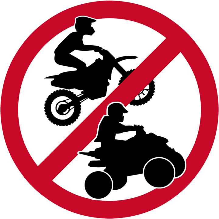 Motocross et quad interdit - 15x15cm - Sticker/autocollant