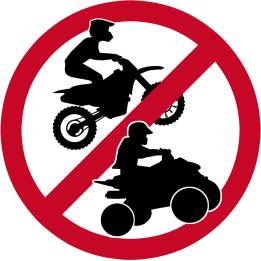 Motocross et quad interdit - 10x10cm - Sticker/autocollant