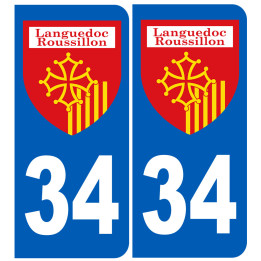 Immatriculation Languedoc-Roussillon 34 - Sticker/autocollant