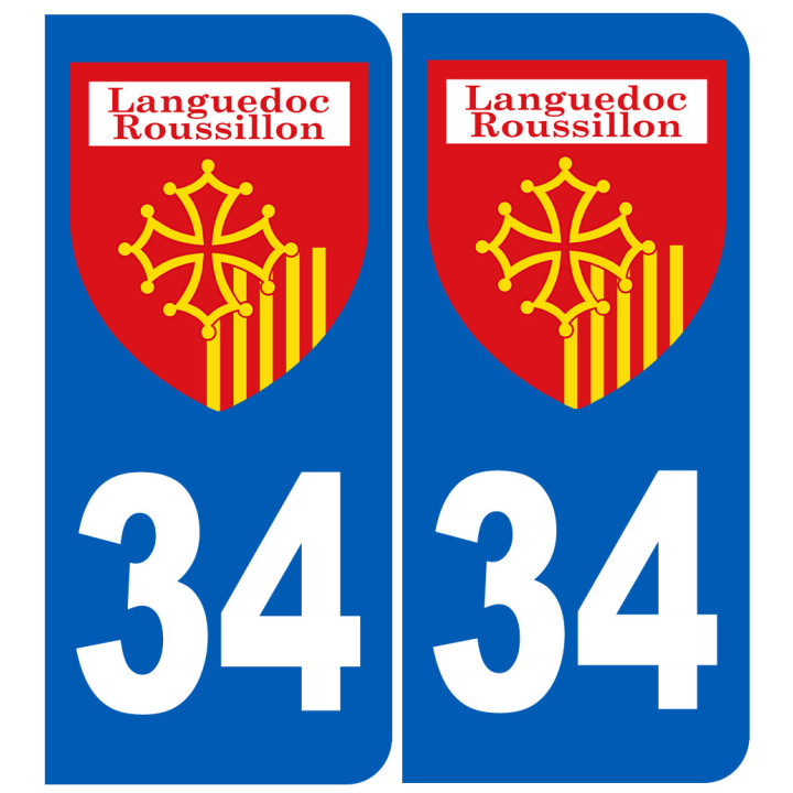 Immatriculation Languedoc-Roussillon 34 - Sticker/autocollant