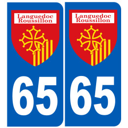 Immatriculation Languedoc-Roussillon 65 - Sticker/autocollant