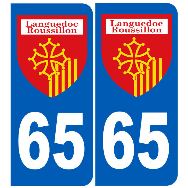 Immatriculation Languedoc-Roussillon 65 - Sticker/autocollant