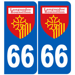 Immatriculation Languedoc-Roussillon 66 - Sticker/autocollant