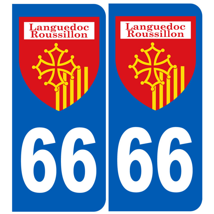 Immatriculation Languedoc-Roussillon 66 - Sticker/autocollant