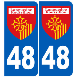 Immatriculation Languedoc-Roussillon 48 - Sticker/autocollant