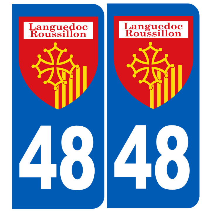 Immatriculation Languedoc-Roussillon 48 - Sticker/autocollant