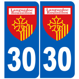 Immatriculation Languedoc-Roussillon 30 - Sticker/autocollant