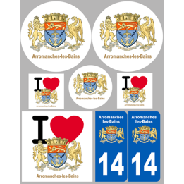 Arromanches-les-Bains - 8 autocollants variés - Sticker/autocollant
