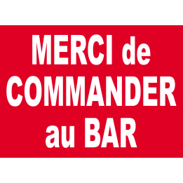 Commander au bar merci - 10x7.2cm - Sticker/autocollant