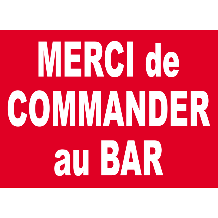 Commander au bar merci - 10x7.2cm - Sticker/autocollant