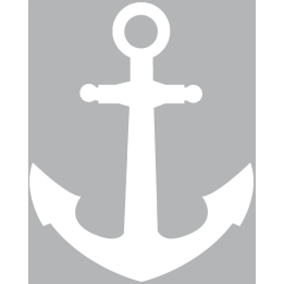 Ancre marine blanche - 20x16cm - Sticker/autocollant
