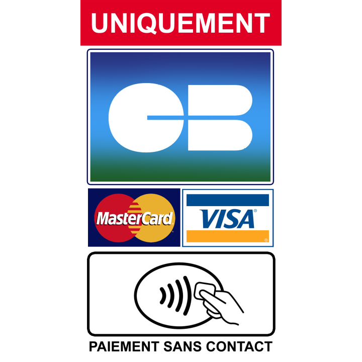 Paiement CB uniquement - 30x16.5cm - Sticker/autocollant