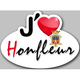 J'aime Honfleur - 5x3.7cm - Sticker/autocollant
