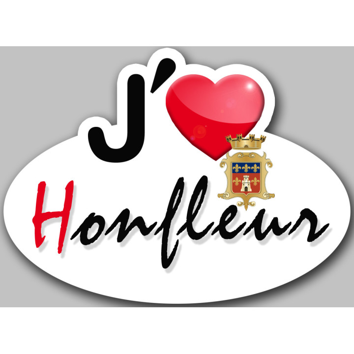 J'aime Honfleur - 5x3.7cm - Sticker/autocollant