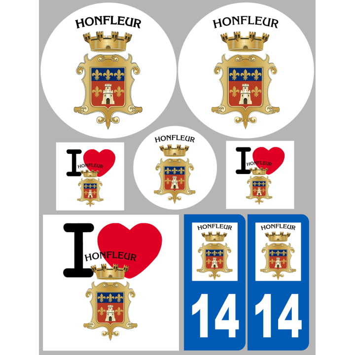 Honfleur - 8 autocollants variés - Sticker/autocollant
