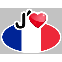 J'aime la France - 10x7.5cm - Sticker/autocollant