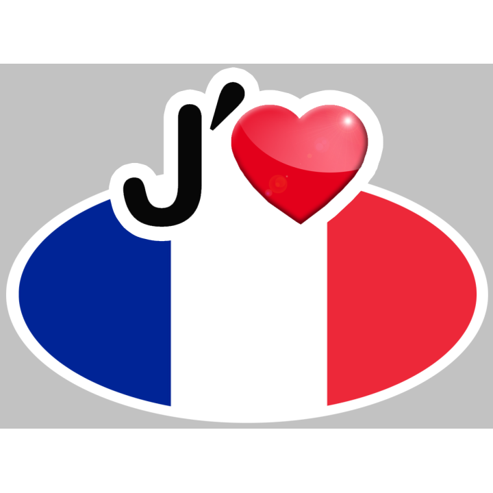 J'aime la France - 10x7.5cm - Sticker/autocollant
