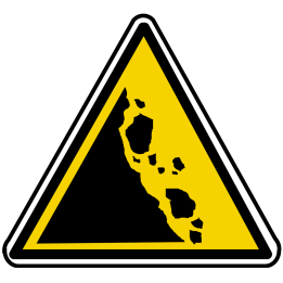 attention chute de pierre (20x18.2cm) - Sticker/autocollant