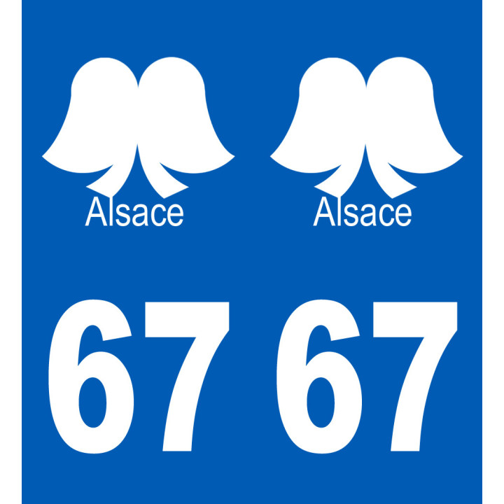 immatriculation 67 (Bas-Rhin) coiffe - Sticker/autocollant