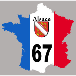67 France Alsace - 5x5cm - Sticker/autocollant
