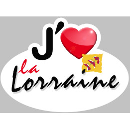 j'aime la lorraine - 15x11cm - Sticker/autocollant