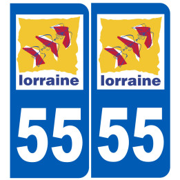 immatriculation 55 Lorraine - Sticker/autocollant