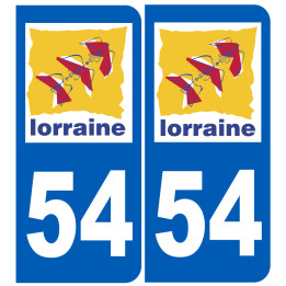 immatriculation 54 Lorraine - Sticker/autocollant