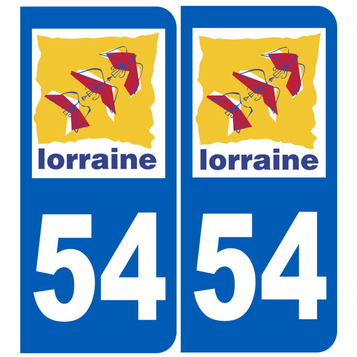 immatriculation 54 Lorraine - Sticker/autocollant