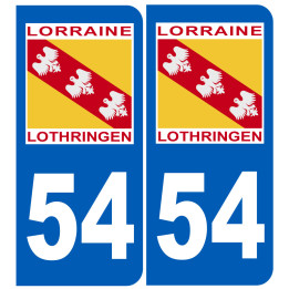 immatriculation 54 Lothringen Lorraine - Sticker/autocollant