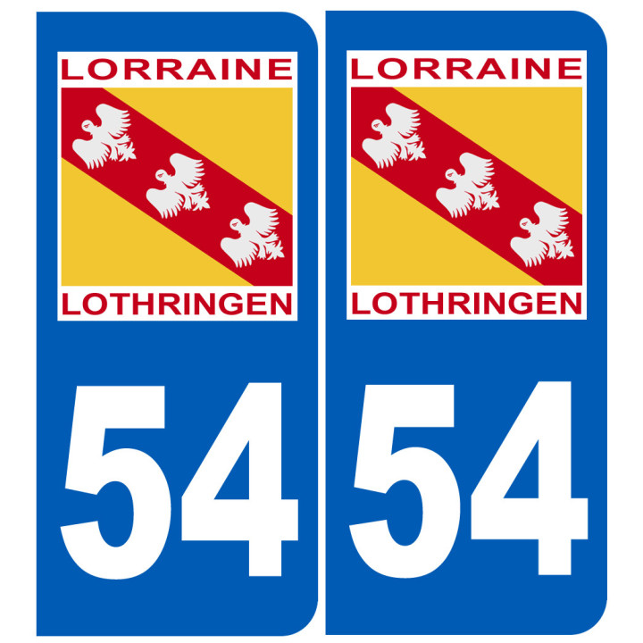 immatriculation 54 Lothringen Lorraine - Sticker/autocollant