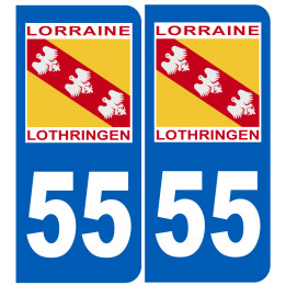 immatriculation 55 Lothringen Lorraine - Sticker/autocollant