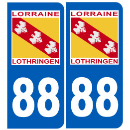 immatriculation 88 Lothringen Lorraine - Sticker/autocollant