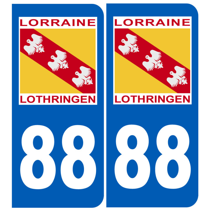 immatriculation 88 Lothringen Lorraine - Sticker/autocollant