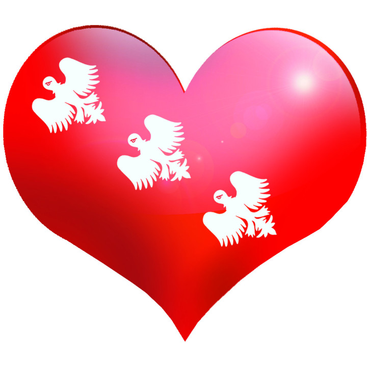 Coeur Lorraine - 5x4.3cm - Sticker/autocollant