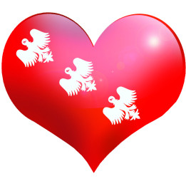 Coeur Lorraine - 11.5x10cm - Sticker/autocollant