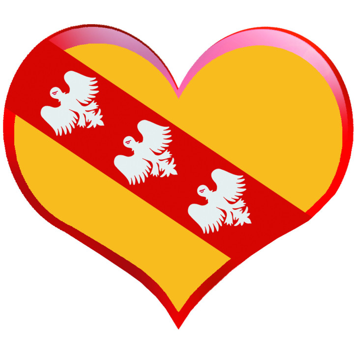 Coeur Lorraine Alérions - 11.5x10cm - Sticker/autocollant