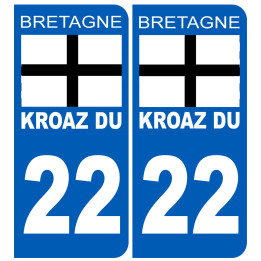 Immatriculation 22 Kroaz-Du - Sticker/autocollant