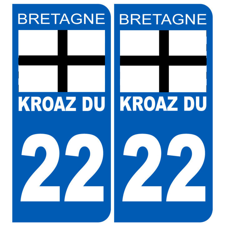 Immatriculation 22 Kroaz-Du - Sticker/autocollant