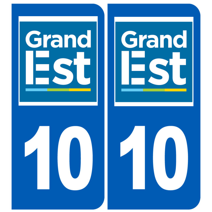 Immatriculation 10 Grand Est - Sticker/autocollant