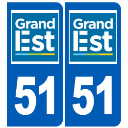 Immatriculation 51 Grand Est - Sticker/autocollant