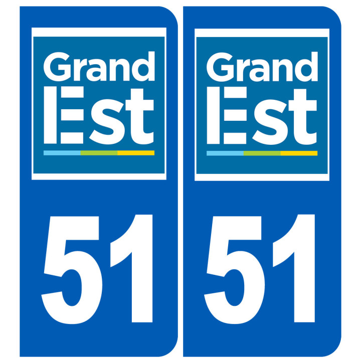 Immatriculation 51 Grand Est - Sticker/autocollant