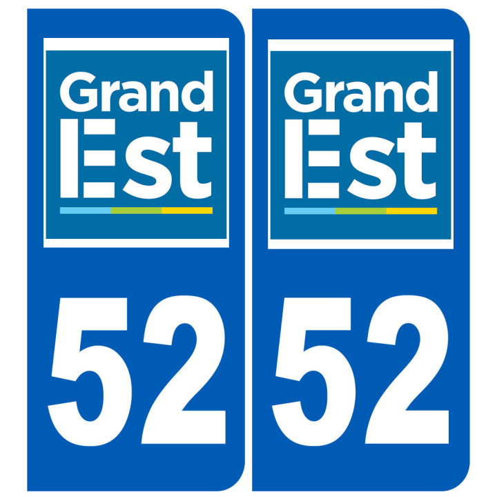 Immatriculation 52 Grand Est - Sticker/autocollant