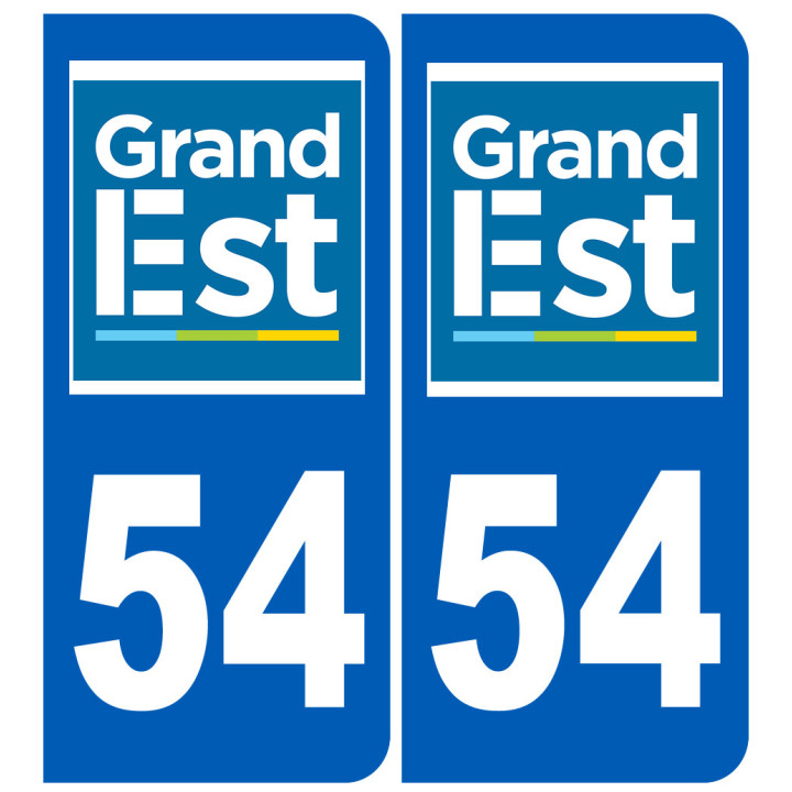 Immatriculation 54 Grand Est - Sticker/autocollant