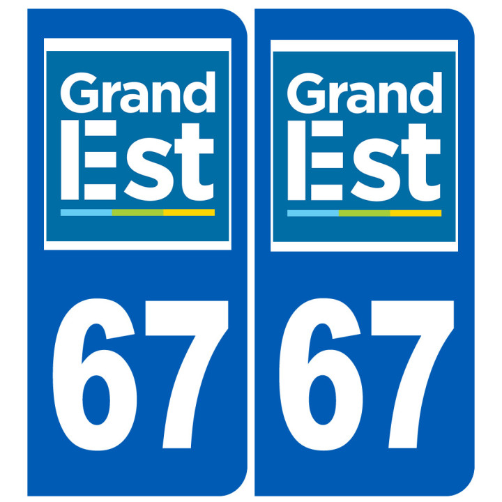 Immatriculation 67 Grand Est - Sticker/autocollant