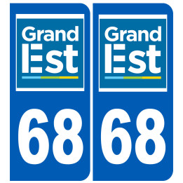 Immatriculation 68 Grand Est - Sticker/autocollant