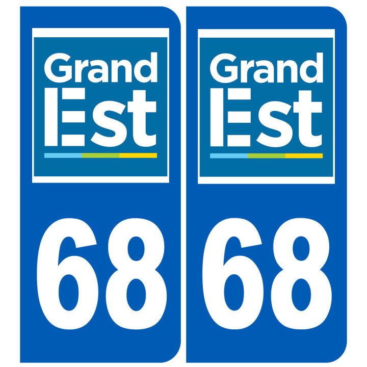 Immatriculation 68 Grand Est - Sticker/autocollant