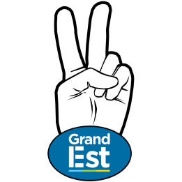 salut de motard Grand Est - 15x7.2cm - Sticker/autocollant