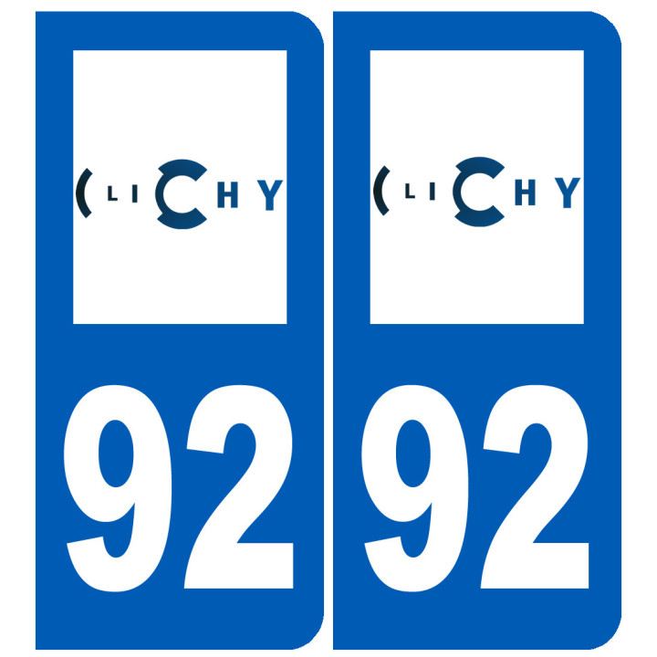 immatriculation 92 Clichy - Sticker/autocollant
